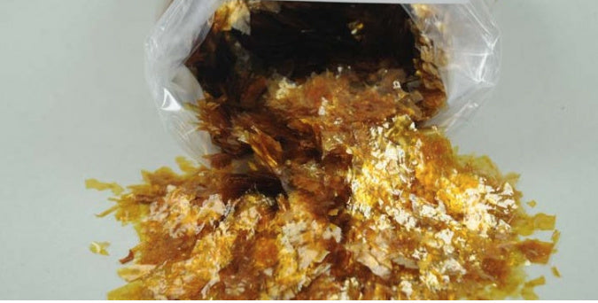 Schellackorange, Flocken zum Auflösen in Brennspiritus oder Ethanol 250 Gramm