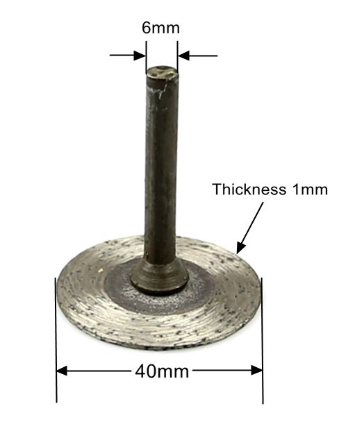 Mini Diamantschneidscheibe 6mm Schaft 40mm Durchmesser