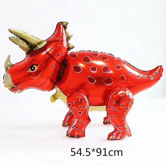 Grand Ballon en feuille Dinosaure (Triceratops) Orange/Rouge (31255)