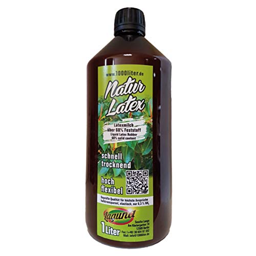 Liquid latex NATUR 1000 ml Make-up artist Crafting green Line Latex milk Latex 1 litre Givul, pre-vulcanised