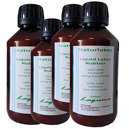 Latex liquide NATUR 4 x 250ml 1000 ml Givul, pré-vulcanisé Maquilleur artiste artisanal latex de lait 1 litre