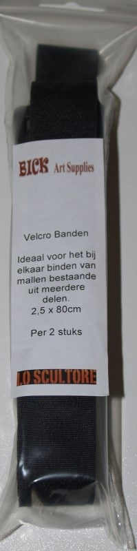 Sangles velcro (fermetures à crochets et à boucles) 2,5 x 80 cm, lot de 2